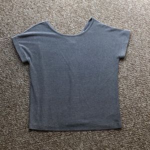 Navy/white striped top - silver button detailing